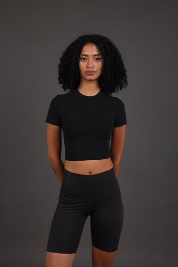 "Second Skin" Cropped Lycra T-Shirt