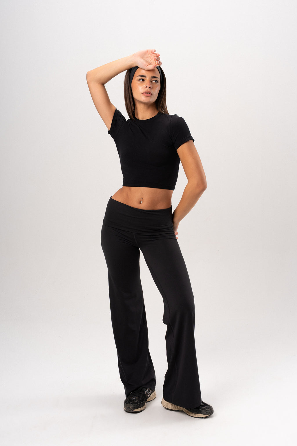 Nova Folded Waist Flared Leggings